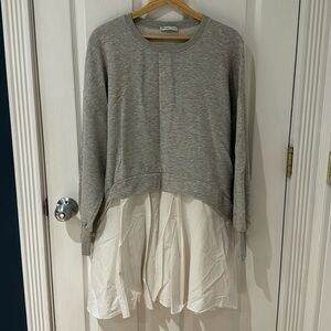 Zara Gray and Cream High Low Dress